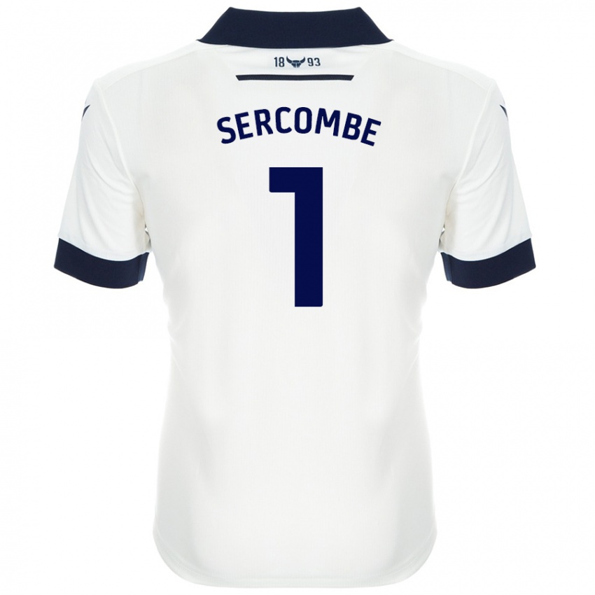 Børn Paris Sercombe #1 Hvid Marineblå Udebane Spillertrøjer 2024/25 Trøje T-Shirt