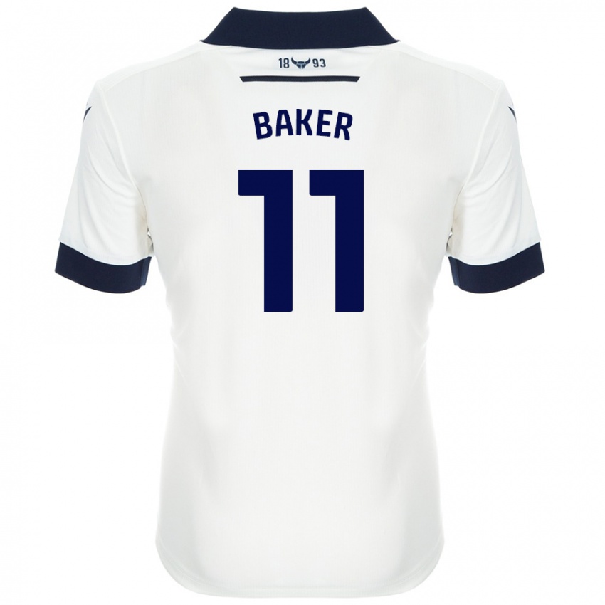 Børn Sophie Baker #11 Hvid Marineblå Udebane Spillertrøjer 2024/25 Trøje T-Shirt