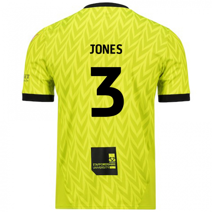 Børn Dan Jones #3 Fluorescerende Grøn Udebane Spillertrøjer 2024/25 Trøje T-Shirt