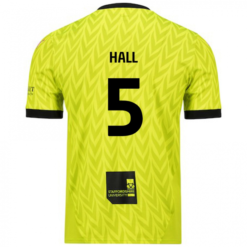 Børn Connor Hall #5 Fluorescerende Grøn Udebane Spillertrøjer 2024/25 Trøje T-Shirt