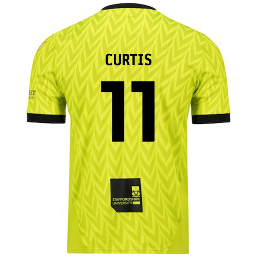 Børn Ronan Curtis #11 Fluorescerende Grøn Udebane Spillertrøjer 2024/25 Trøje T-Shirt