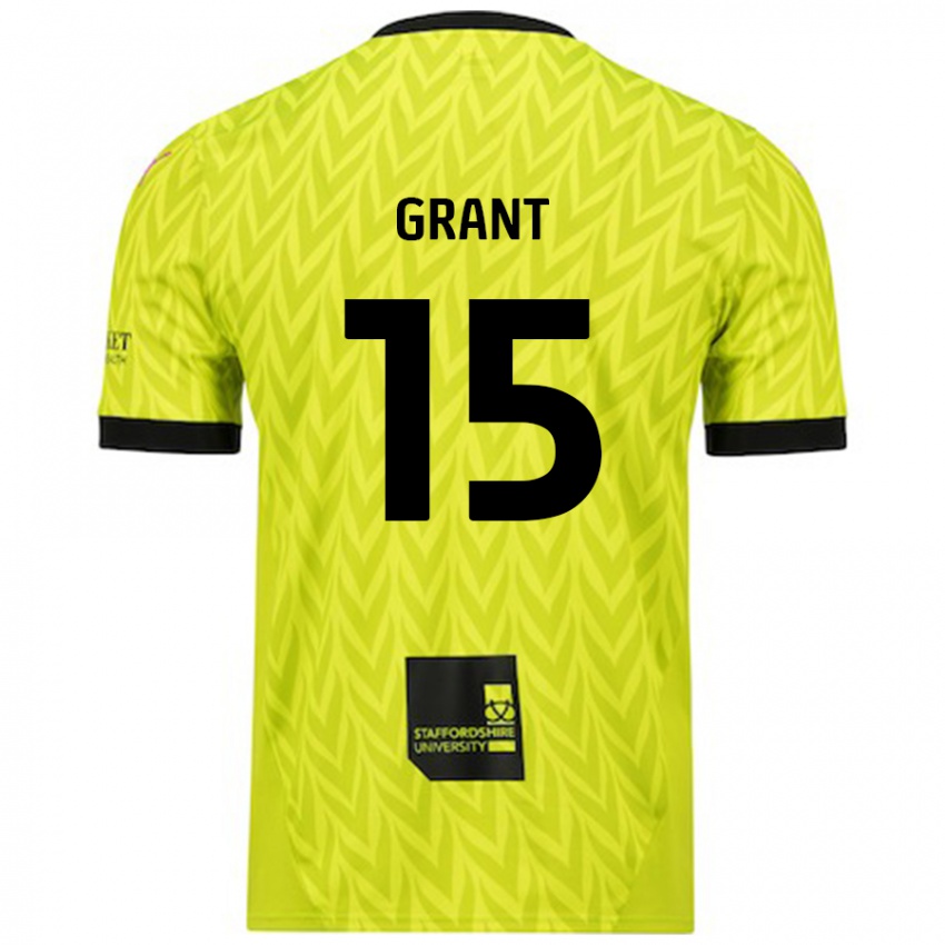 Børn Conor Grant #15 Fluorescerende Grøn Udebane Spillertrøjer 2024/25 Trøje T-Shirt