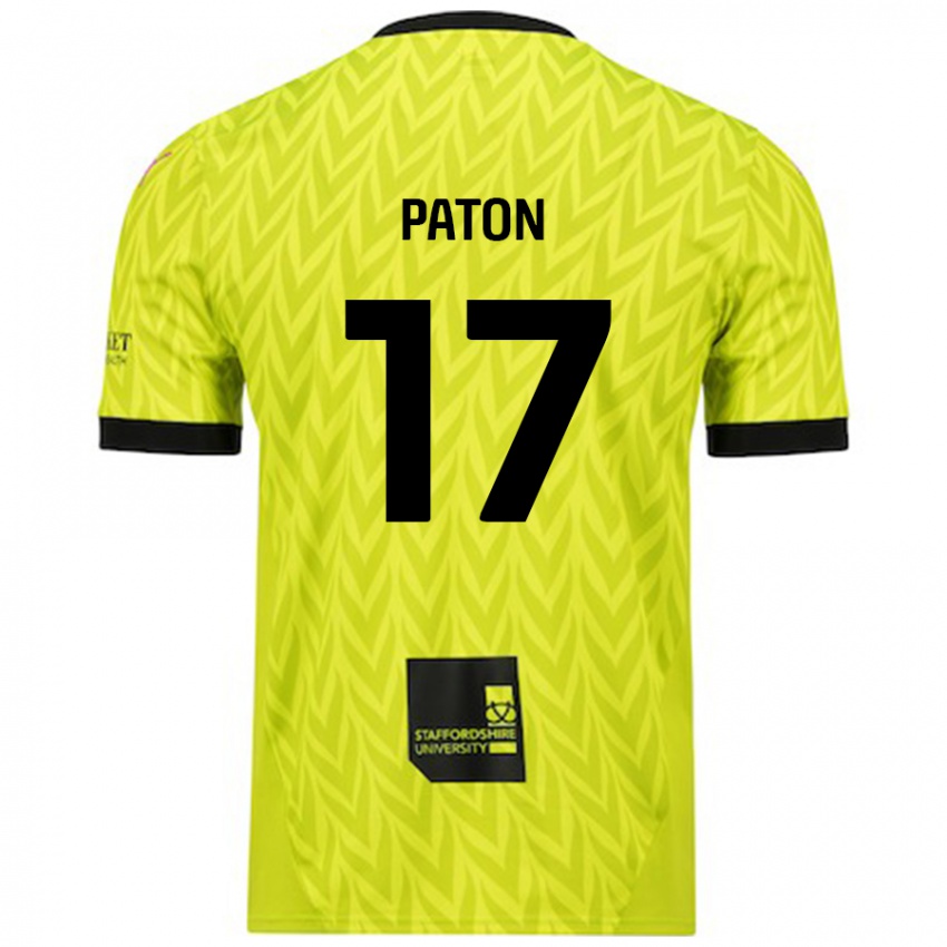 Børn Ruari Paton #17 Fluorescerende Grøn Udebane Spillertrøjer 2024/25 Trøje T-Shirt