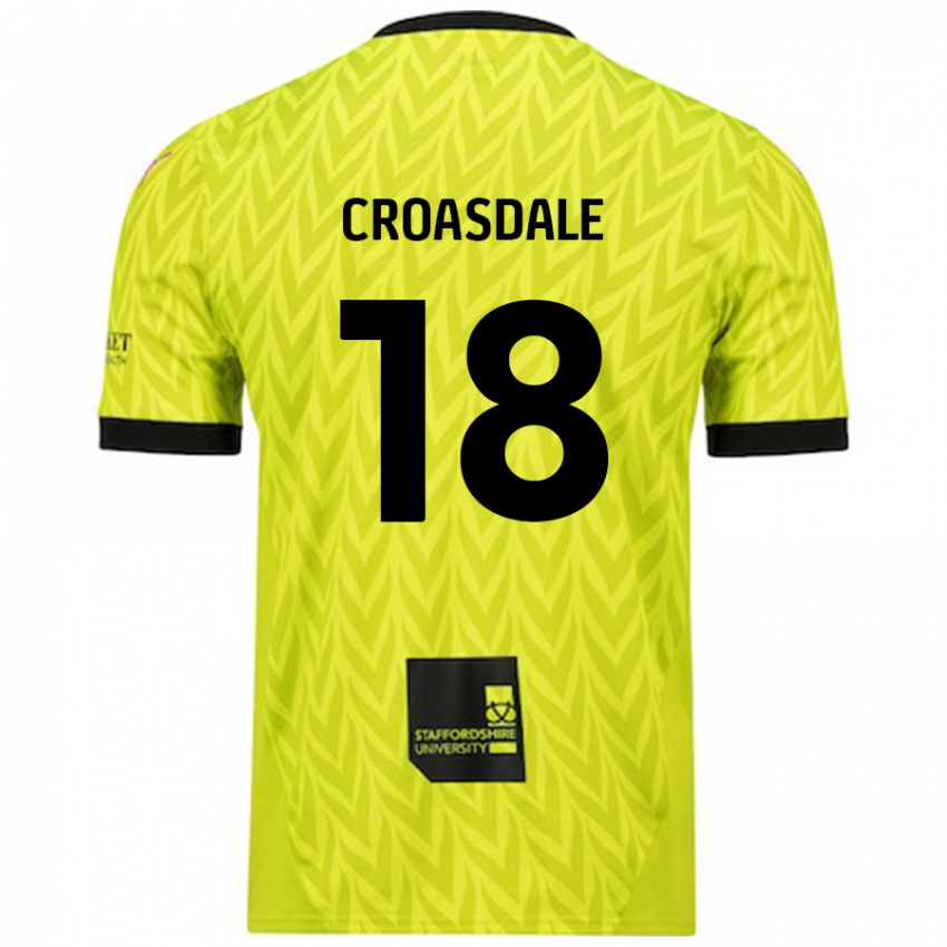 Børn Ryan Croasdale #18 Fluorescerende Grøn Udebane Spillertrøjer 2024/25 Trøje T-Shirt