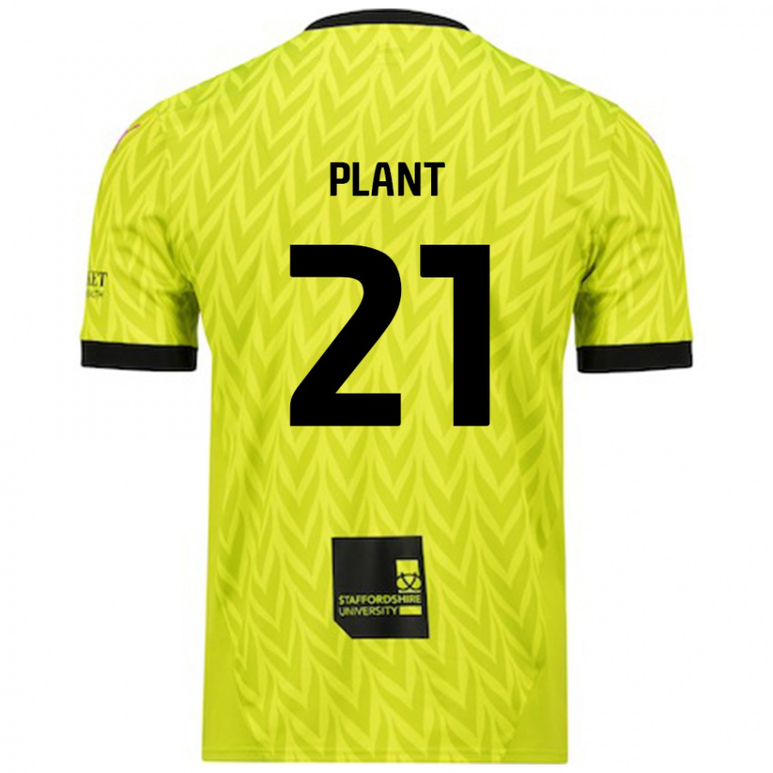 Børn James Plant #21 Fluorescerende Grøn Udebane Spillertrøjer 2024/25 Trøje T-Shirt