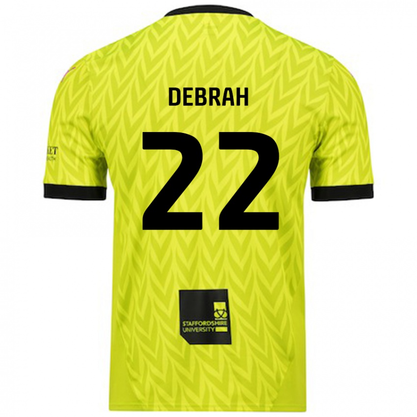 Børn Jesse Debrah #22 Fluorescerende Grøn Udebane Spillertrøjer 2024/25 Trøje T-Shirt