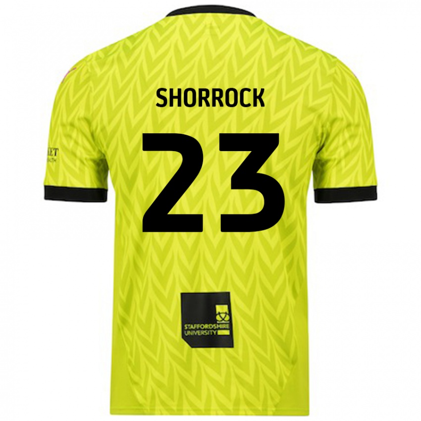 Børn Jack Shorrock #23 Fluorescerende Grøn Udebane Spillertrøjer 2024/25 Trøje T-Shirt