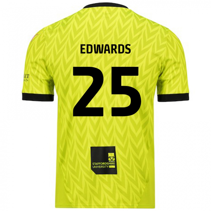 Børn Diamond Edwards #25 Fluorescerende Grøn Udebane Spillertrøjer 2024/25 Trøje T-Shirt