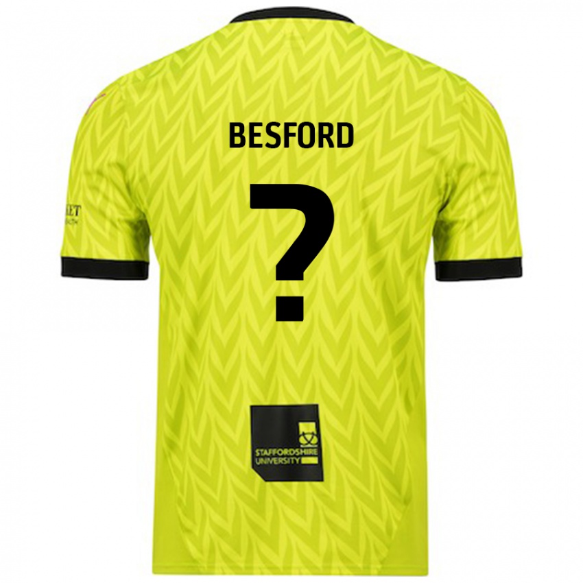 Børn Callum Besford #0 Fluorescerende Grøn Udebane Spillertrøjer 2024/25 Trøje T-Shirt