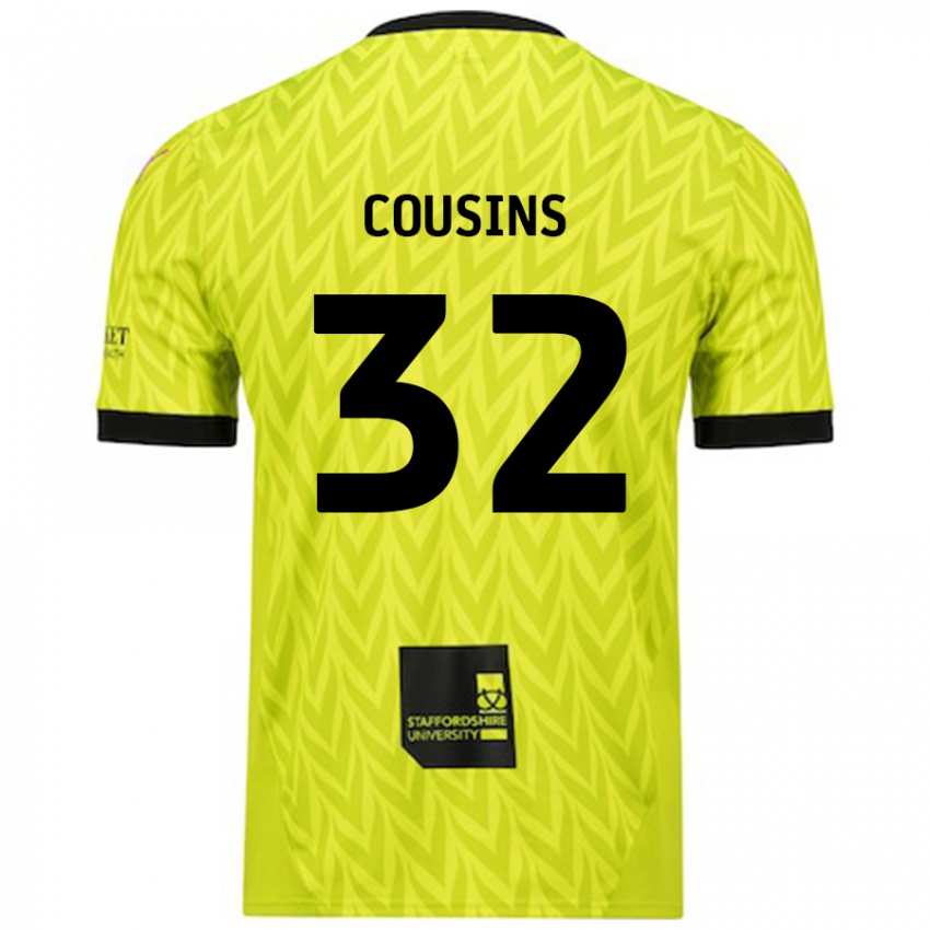 Børn Logan Cousins #32 Fluorescerende Grøn Udebane Spillertrøjer 2024/25 Trøje T-Shirt