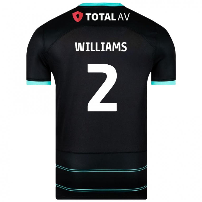 Børn Jordan Williams #2 Sort Udebane Spillertrøjer 2024/25 Trøje T-Shirt