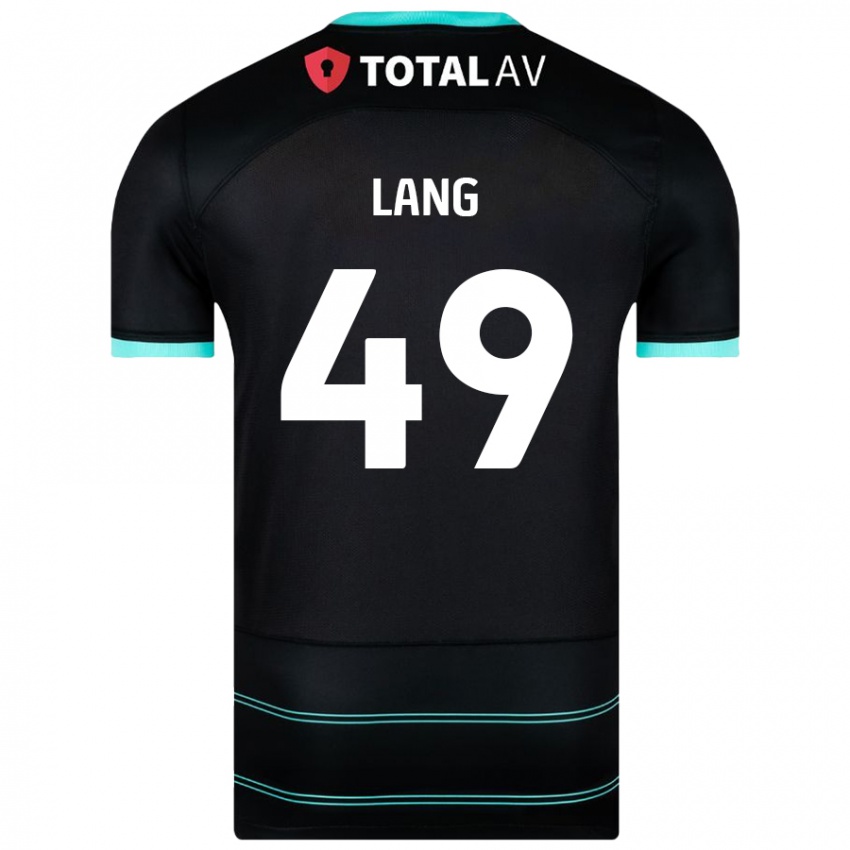 Børn Callum Lang #49 Sort Udebane Spillertrøjer 2024/25 Trøje T-Shirt