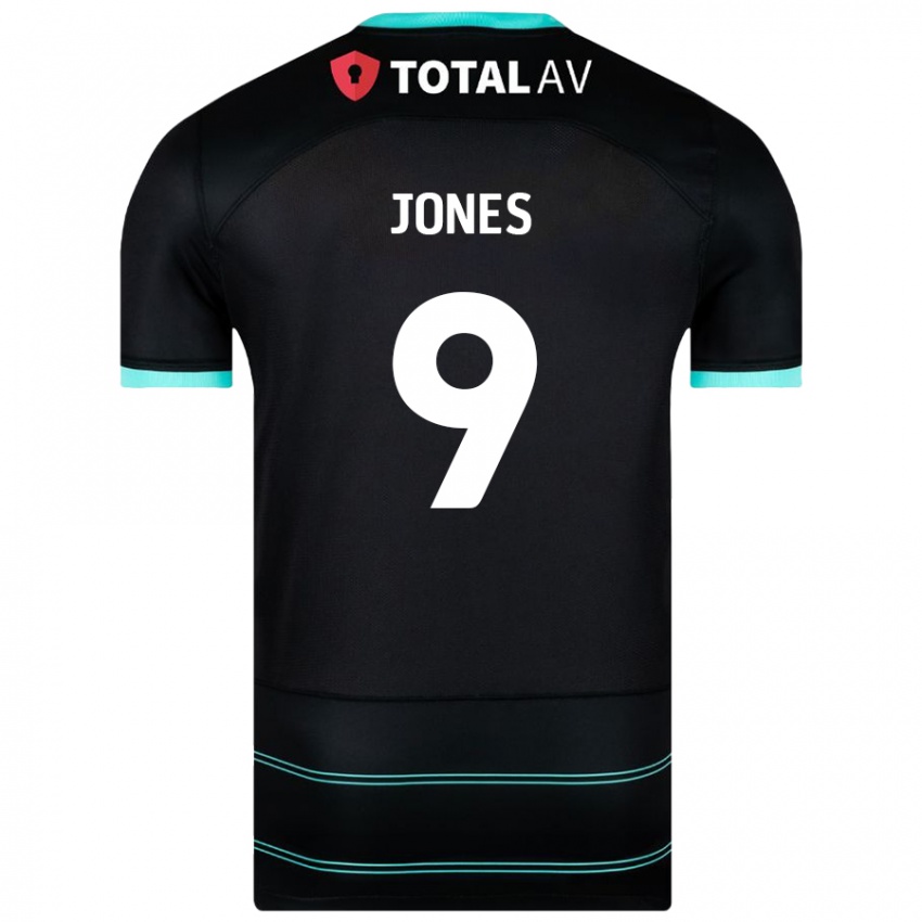 Børn Emma Jones #9 Sort Udebane Spillertrøjer 2024/25 Trøje T-Shirt