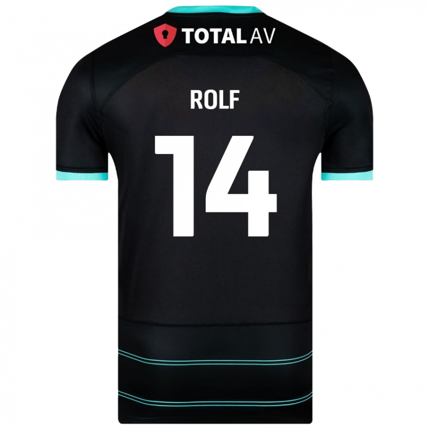 Børn Annie Rolf #14 Sort Udebane Spillertrøjer 2024/25 Trøje T-Shirt