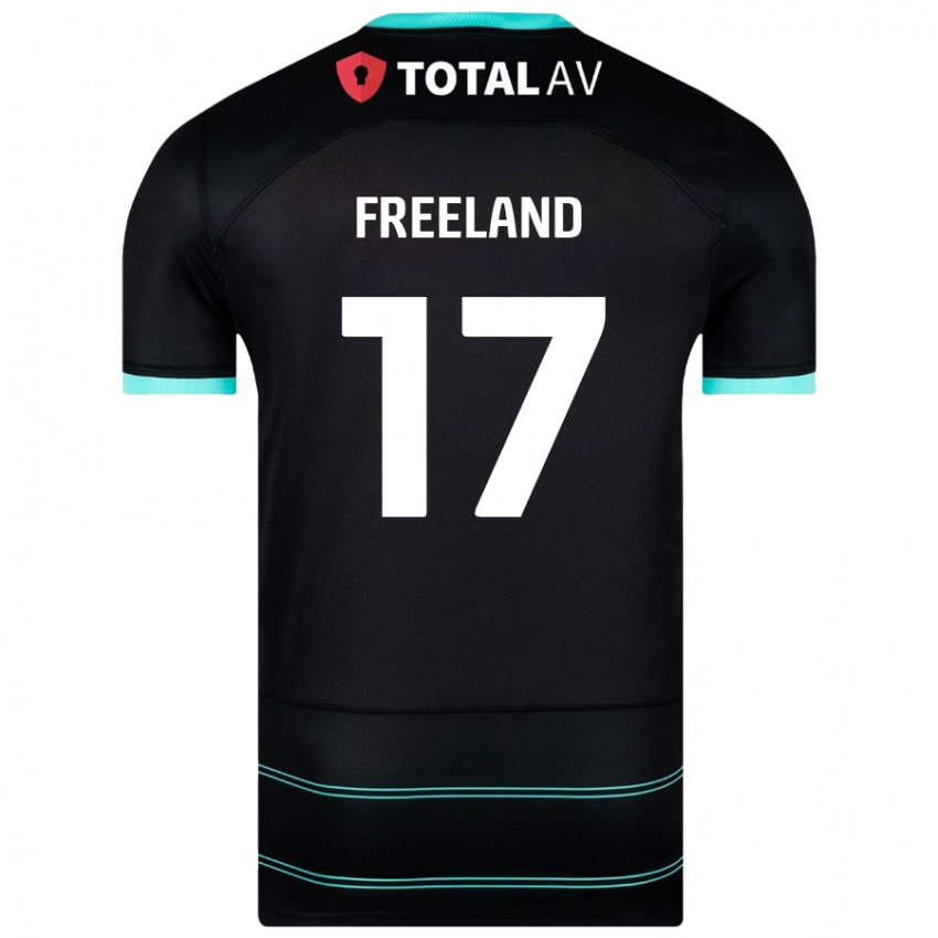 Børn Georgie Freeland #17 Sort Udebane Spillertrøjer 2024/25 Trøje T-Shirt