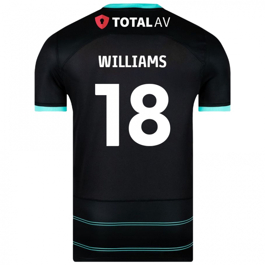 Børn Scarlett Williams #18 Sort Udebane Spillertrøjer 2024/25 Trøje T-Shirt