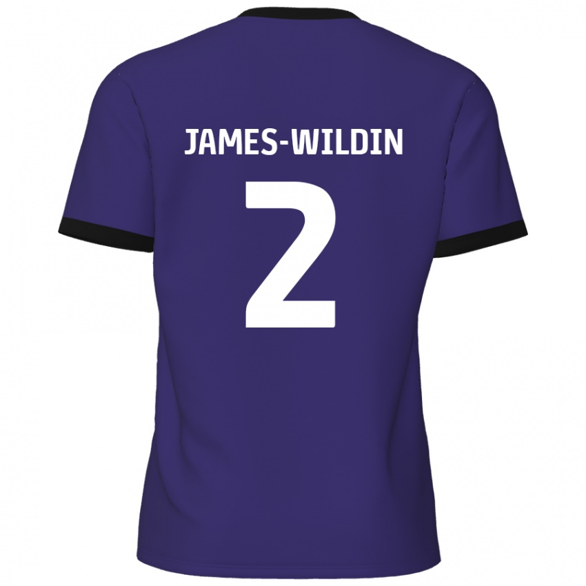 Børn Luther James-Wildin #2 Lilla Udebane Spillertrøjer 2024/25 Trøje T-Shirt