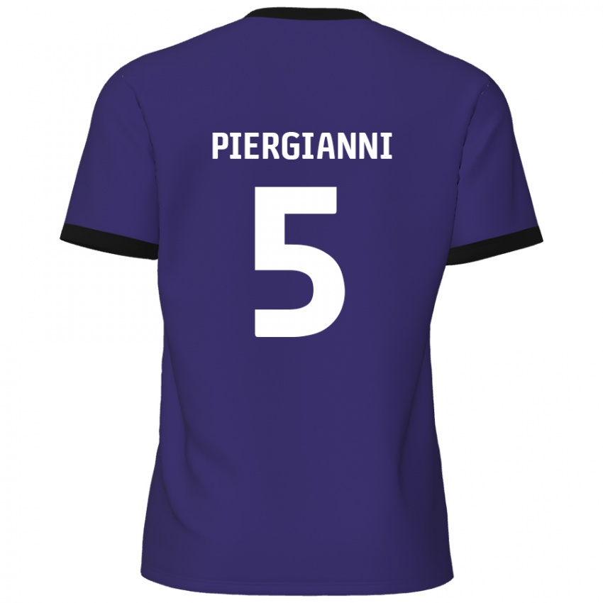 Børn Carl Piergianni #5 Lilla Udebane Spillertrøjer 2024/25 Trøje T-Shirt