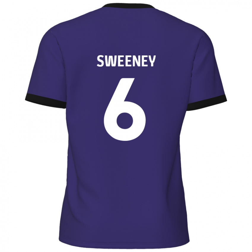 Børn Dan Sweeney #6 Lilla Udebane Spillertrøjer 2024/25 Trøje T-Shirt