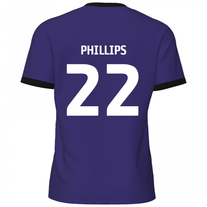 Børn Daniel Phillips #22 Lilla Udebane Spillertrøjer 2024/25 Trøje T-Shirt