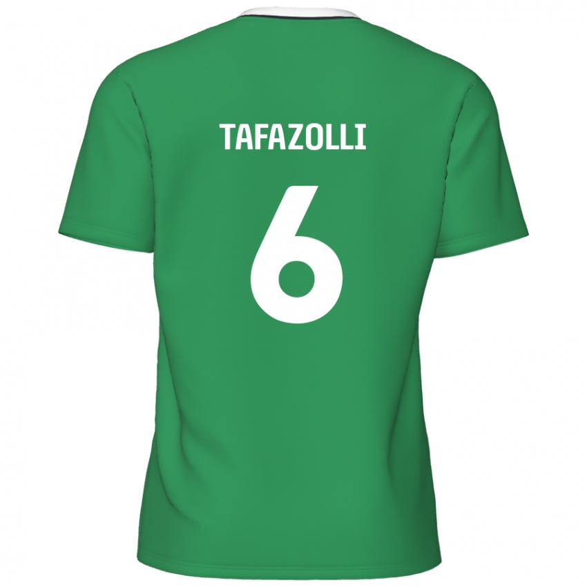 Børn Ryan Tafazolli #6 Grønne Hvide Striber Udebane Spillertrøjer 2024/25 Trøje T-Shirt