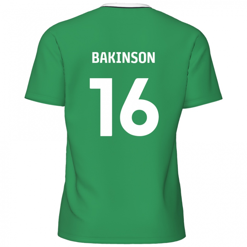 Børn Tyreeq Bakinson #16 Grønne Hvide Striber Udebane Spillertrøjer 2024/25 Trøje T-Shirt