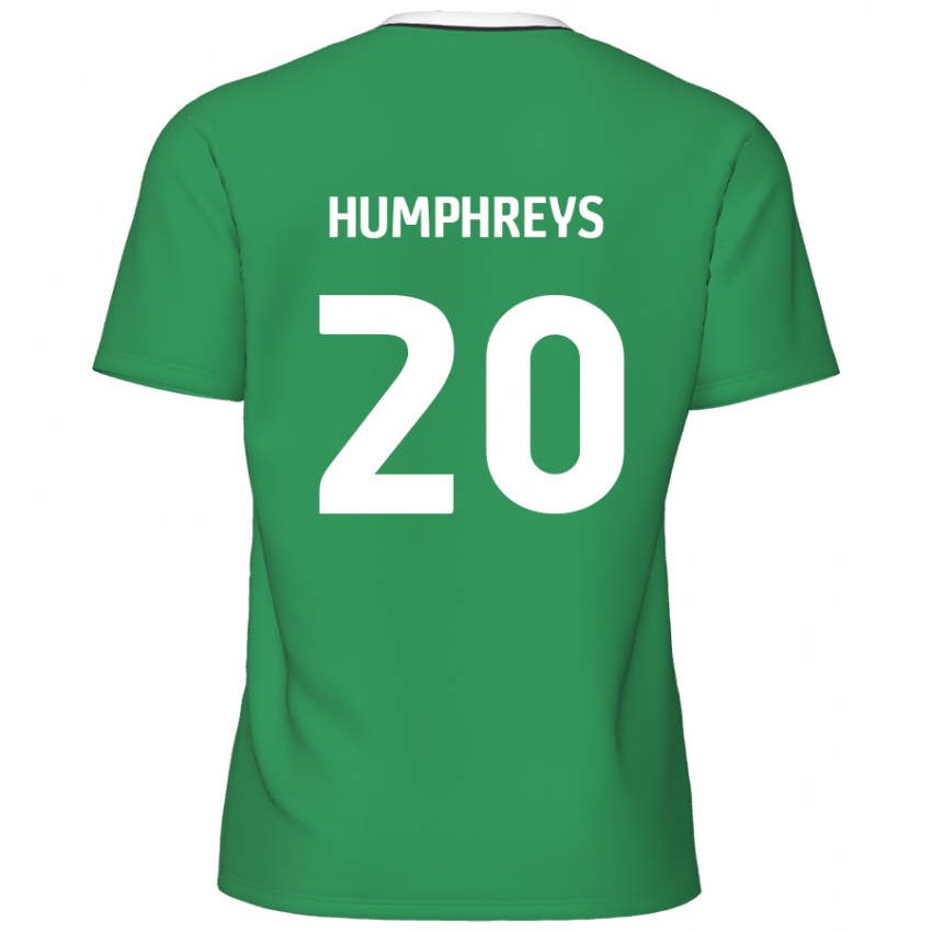 Børn Cameron Humphreys #20 Grønne Hvide Striber Udebane Spillertrøjer 2024/25 Trøje T-Shirt