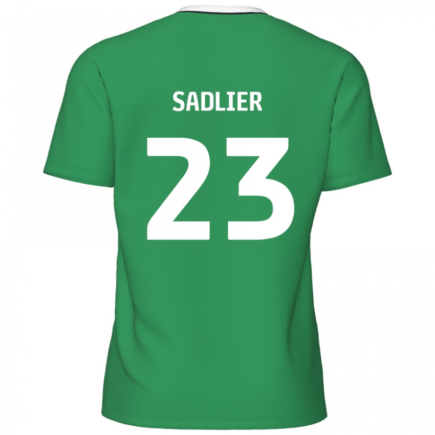 Børn Kieran Sadlier #23 Grønne Hvide Striber Udebane Spillertrøjer 2024/25 Trøje T-Shirt