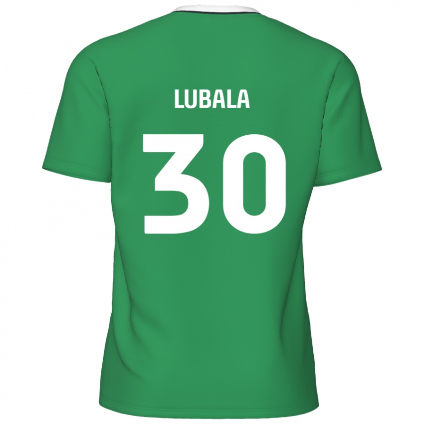 Børn Bez Lubala #30 Grønne Hvide Striber Udebane Spillertrøjer 2024/25 Trøje T-Shirt