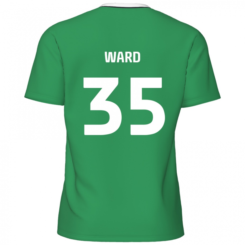 Børn Christie Ward #35 Grønne Hvide Striber Udebane Spillertrøjer 2024/25 Trøje T-Shirt