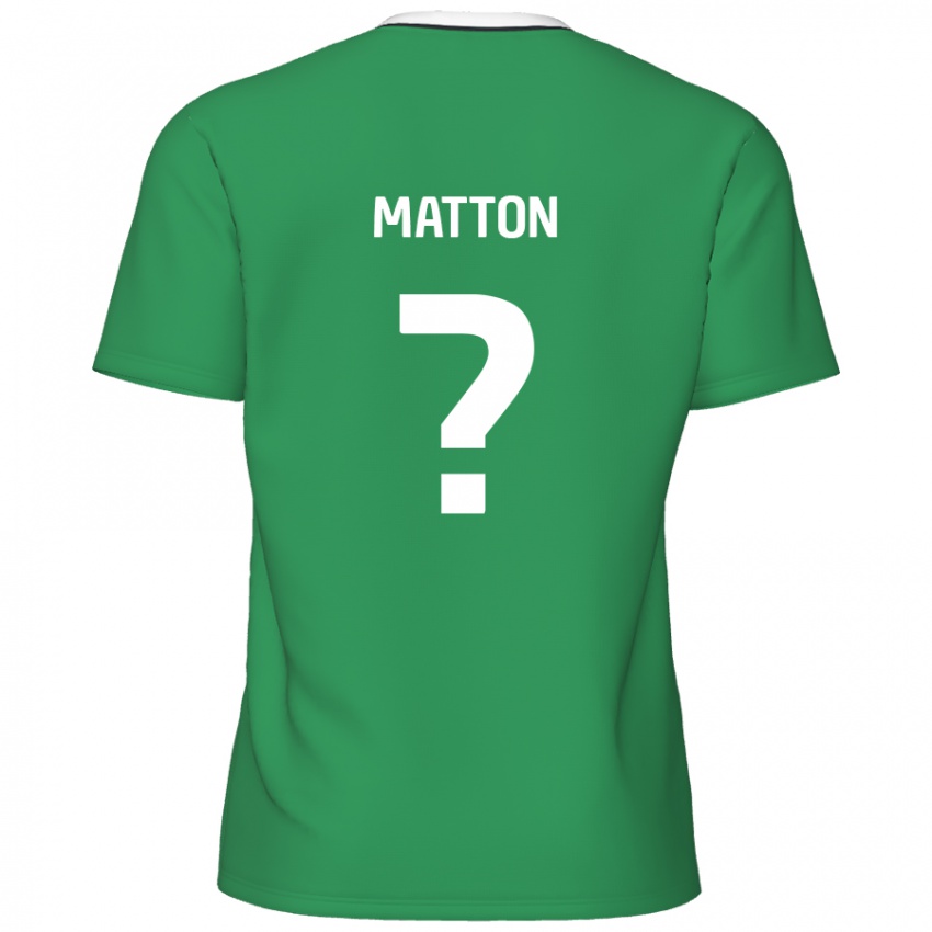 Børn Jack Matton #0 Grønne Hvide Striber Udebane Spillertrøjer 2024/25 Trøje T-Shirt