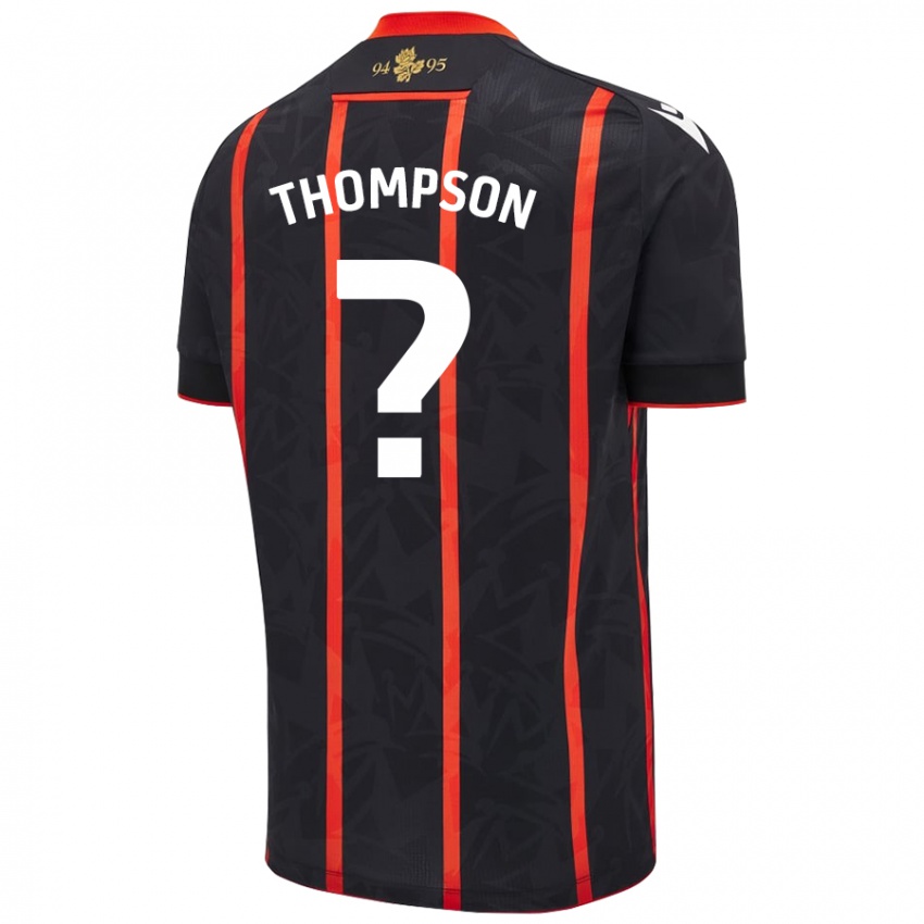 Børn Luke Thompson #0 Sort Rød Udebane Spillertrøjer 2024/25 Trøje T-Shirt