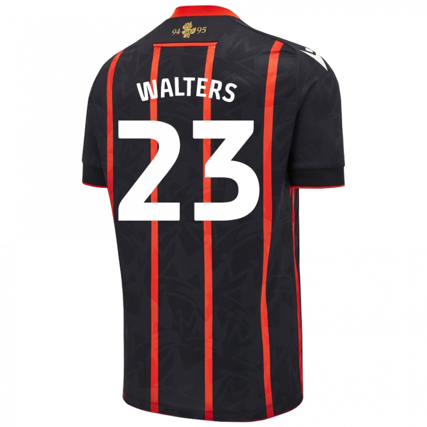 Børn Georgia Walters #23 Sort Rød Udebane Spillertrøjer 2024/25 Trøje T-Shirt