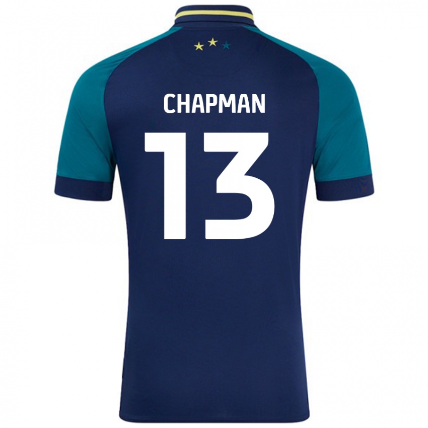 Børn Jacob Chapman #13 Marineblå Mørkegrøn Udebane Spillertrøjer 2024/25 Trøje T-Shirt