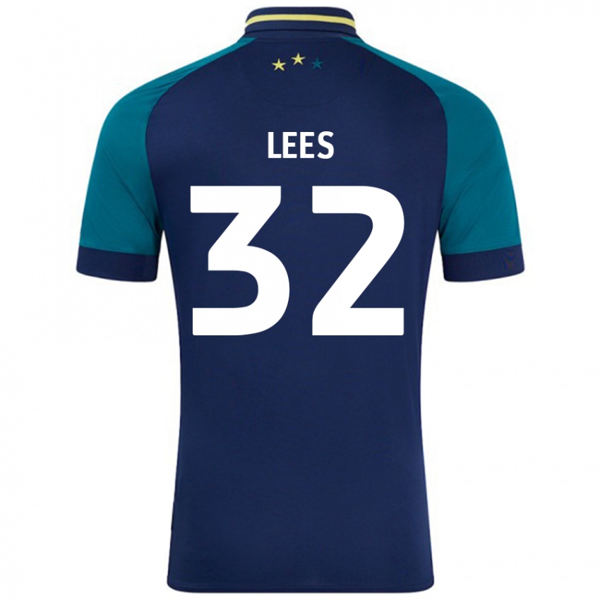 Børn Tom Lees #32 Marineblå Mørkegrøn Udebane Spillertrøjer 2024/25 Trøje T-Shirt