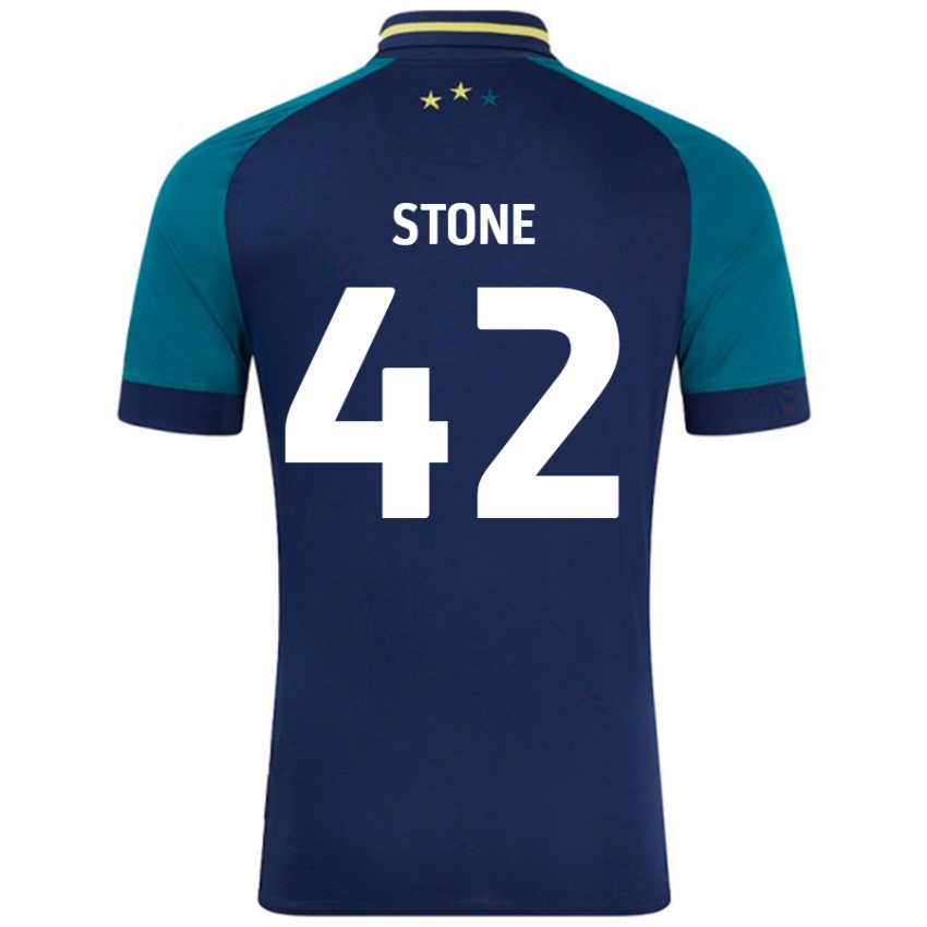 Børn Michael Stone #42 Marineblå Mørkegrøn Udebane Spillertrøjer 2024/25 Trøje T-Shirt