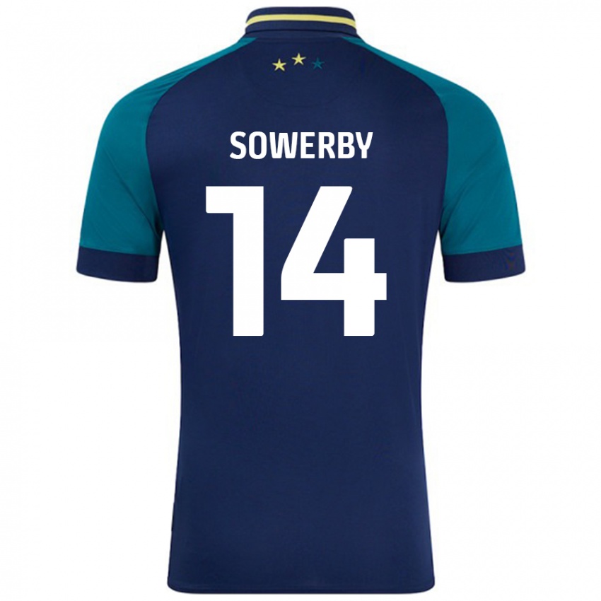 Børn Lucy Sowerby #14 Marineblå Mørkegrøn Udebane Spillertrøjer 2024/25 Trøje T-Shirt