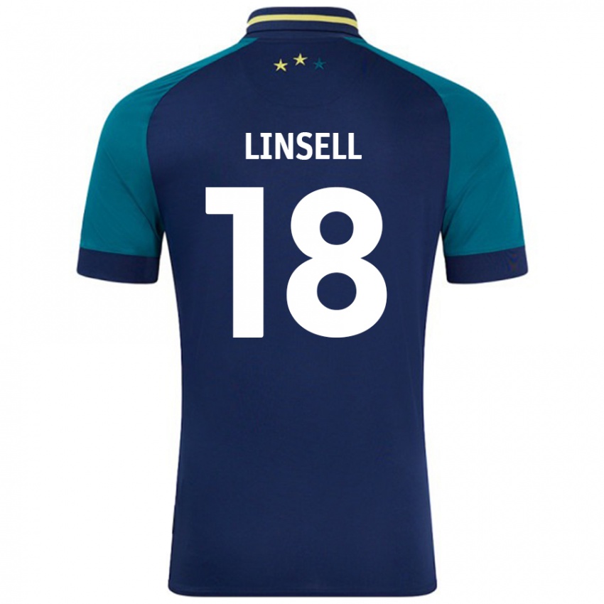 Børn Alice Linsell #18 Marineblå Mørkegrøn Udebane Spillertrøjer 2024/25 Trøje T-Shirt