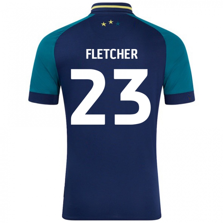 Børn Serena Fletcher #23 Marineblå Mørkegrøn Udebane Spillertrøjer 2024/25 Trøje T-Shirt