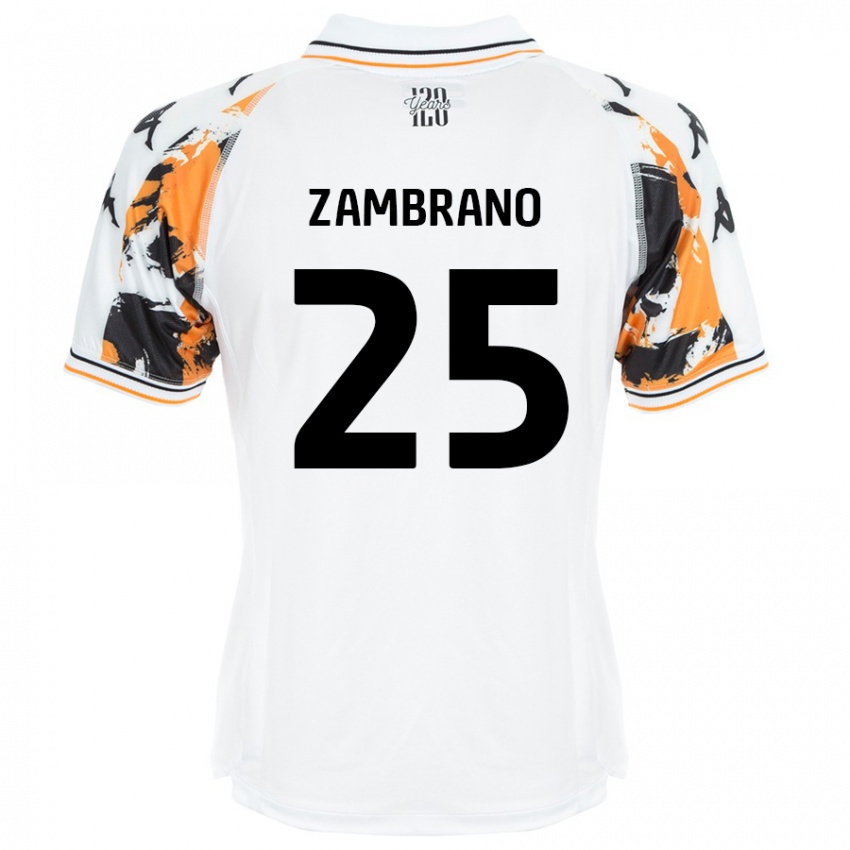 Børn Óscar Zambrano #25 Hvid Udebane Spillertrøjer 2024/25 Trøje T-Shirt