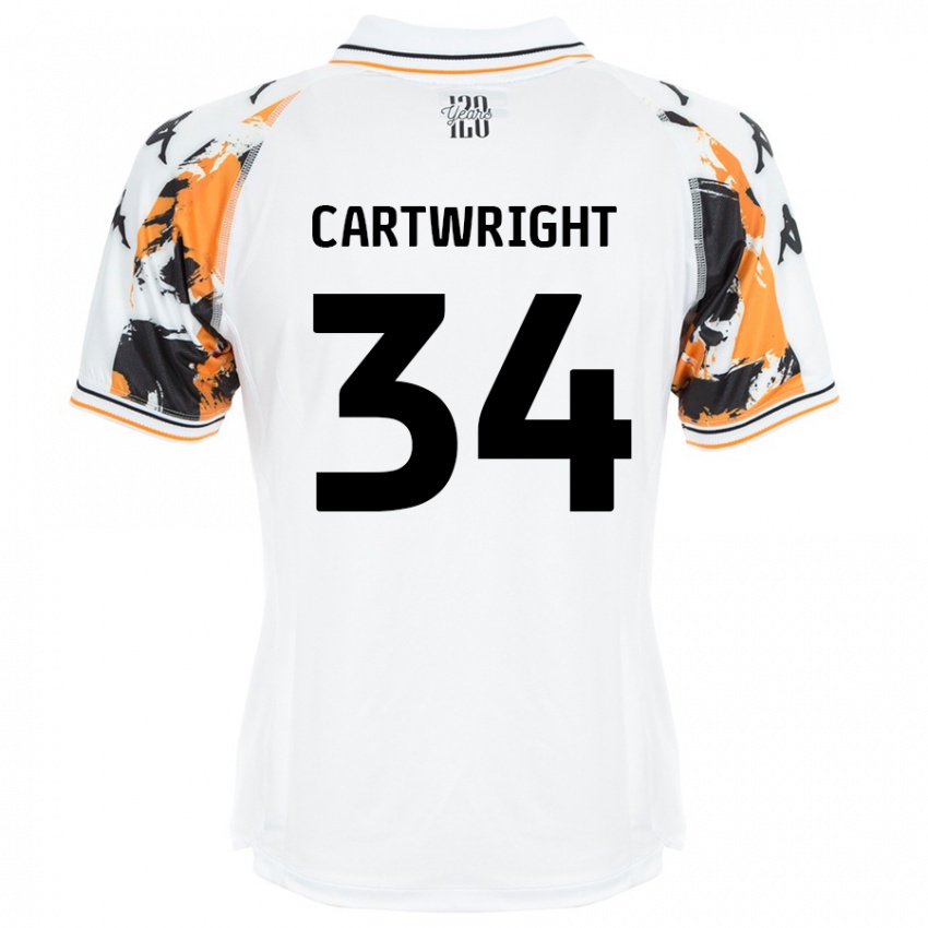 Børn Harvey Cartwright #34 Hvid Udebane Spillertrøjer 2024/25 Trøje T-Shirt