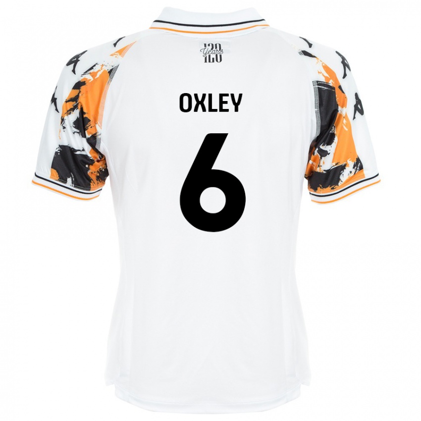 Børn Tilly Oxley #6 Hvid Udebane Spillertrøjer 2024/25 Trøje T-Shirt