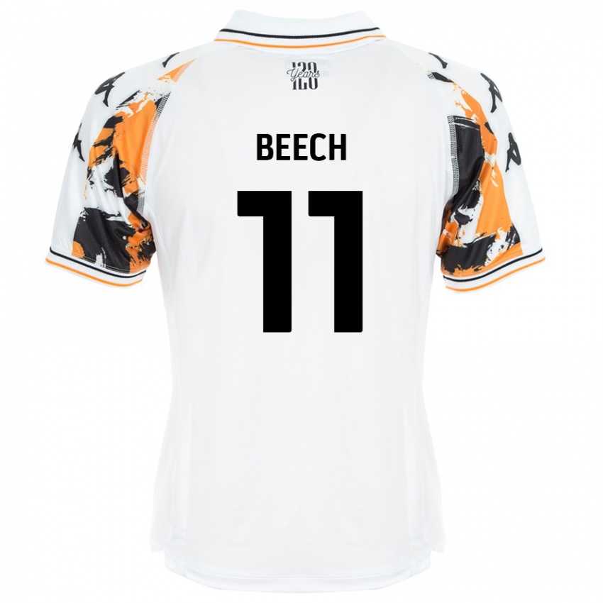 Børn Rebecca Beech #11 Hvid Udebane Spillertrøjer 2024/25 Trøje T-Shirt