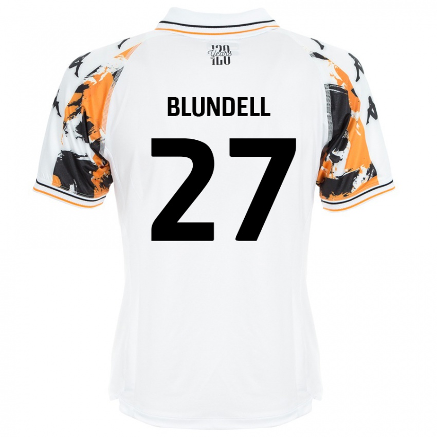 Børn Maddie Blundell #27 Hvid Udebane Spillertrøjer 2024/25 Trøje T-Shirt