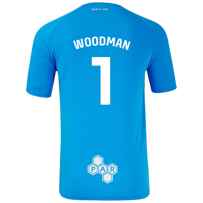 Børn Freddie Woodman #1 Himmelblå Udebane Spillertrøjer 2024/25 Trøje T-Shirt