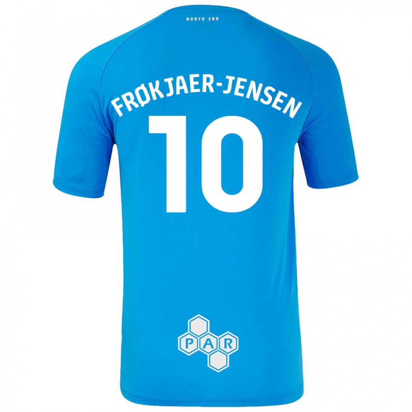 Børn Mads Frøkjaer-Jensen #10 Himmelblå Udebane Spillertrøjer 2024/25 Trøje T-Shirt