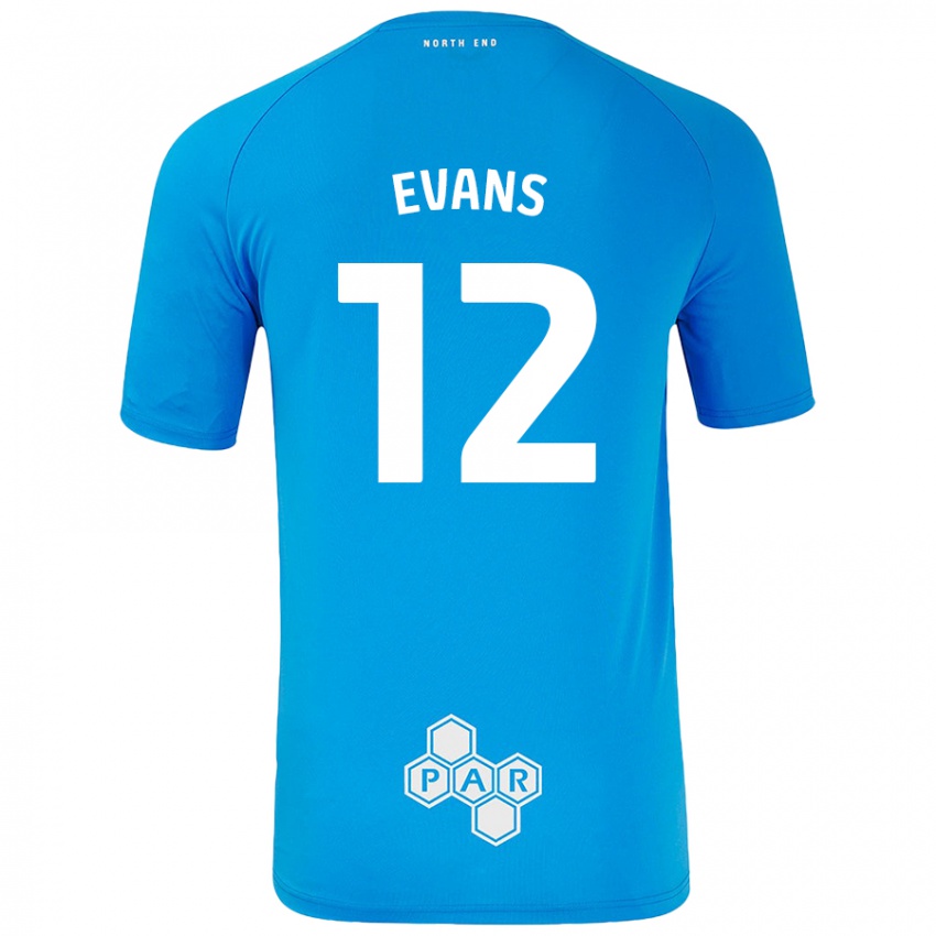 Børn Ched Evans #12 Himmelblå Udebane Spillertrøjer 2024/25 Trøje T-Shirt