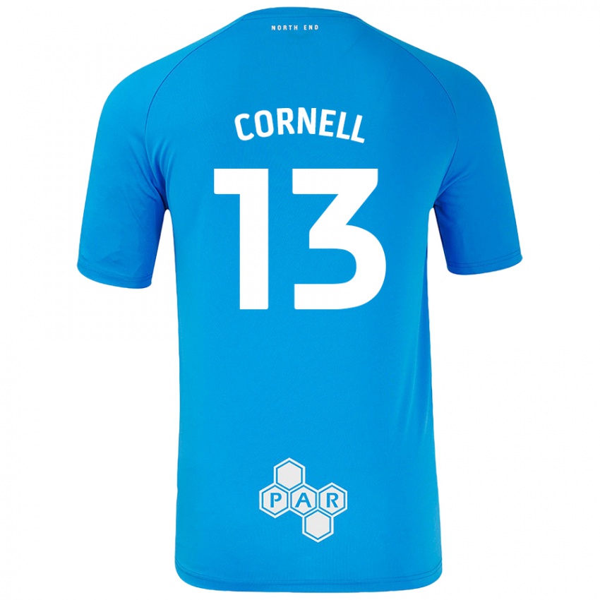 Børn David Cornell #13 Himmelblå Udebane Spillertrøjer 2024/25 Trøje T-Shirt