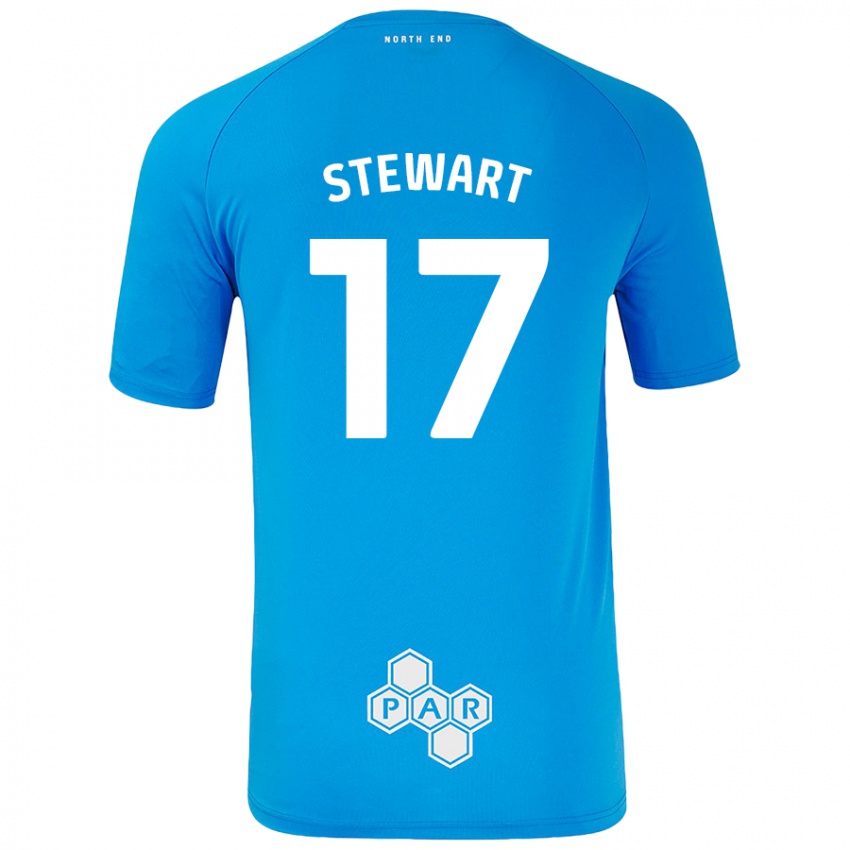 Børn Layton Stewart #17 Himmelblå Udebane Spillertrøjer 2024/25 Trøje T-Shirt