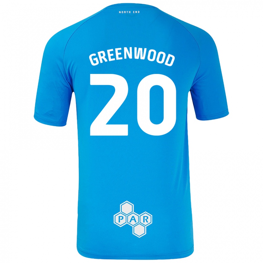 Børn Sam Greenwood #20 Himmelblå Udebane Spillertrøjer 2024/25 Trøje T-Shirt